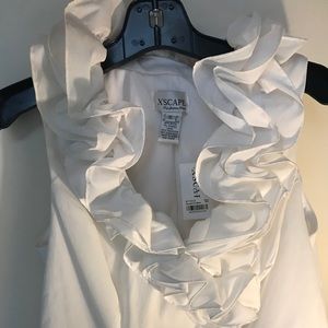 Xscape formal sleeveless white top M